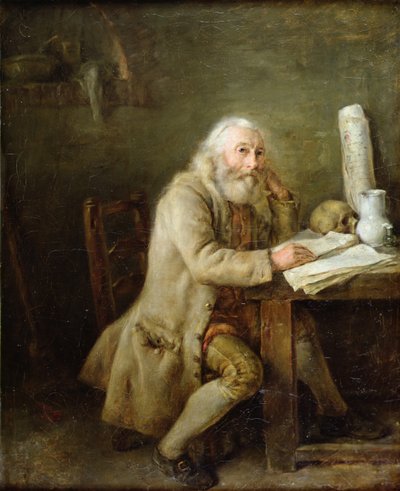 Old Man Reading a Manuscript by Nicolas Bernard Lepicie